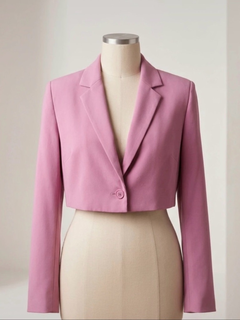Crop Blazer Jacket - Pink